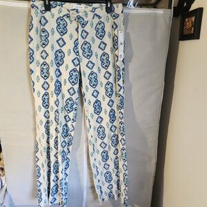 Calvin Klein Beige and Blue Patterned Garment